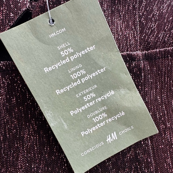 H&M Sparkly Plum Mini Dress – XS – New with Tags – Conscious Choice - Picture 4 of 4